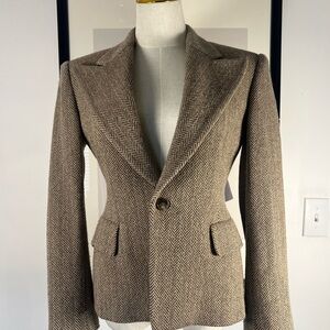 Ralph Lauren Brown Herringbone Blazer
